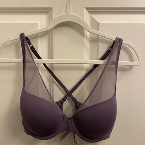 VS 34D underwire demi bralette with mesh detail in lavender